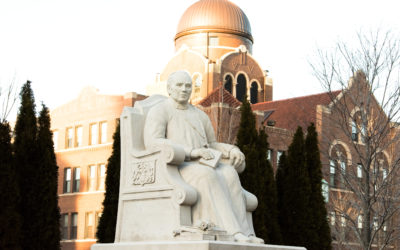 Arnold J. Damen, S.J., Statue