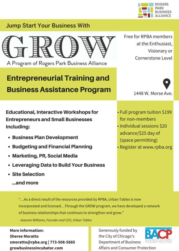 GROW Entrepreneurial Training, rogers-park-business-alliance