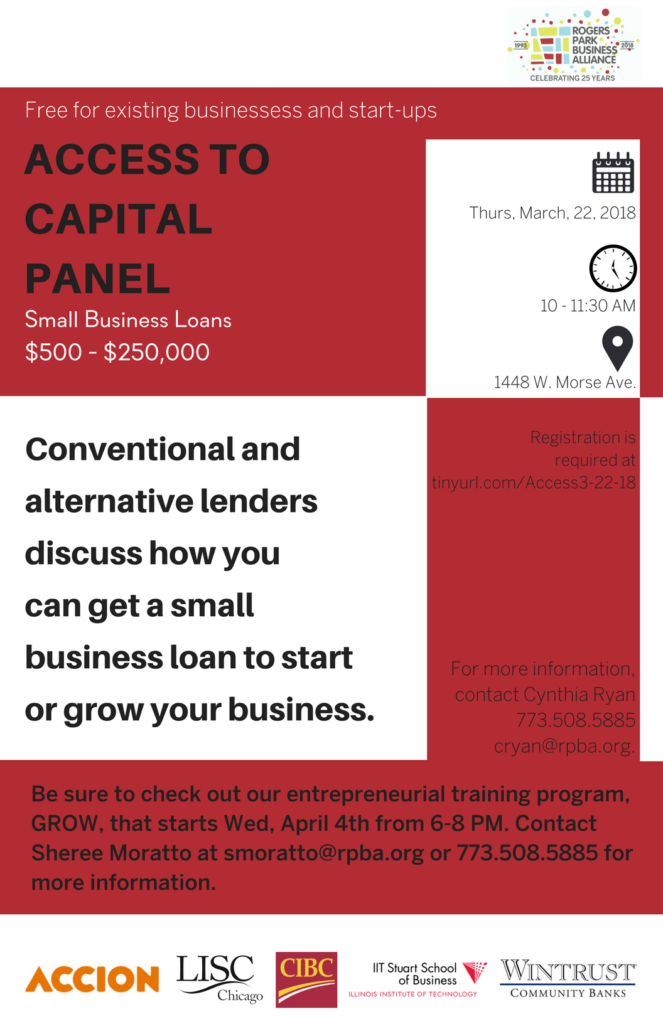 Access to Capital Panel, rogers-park-business-alliance