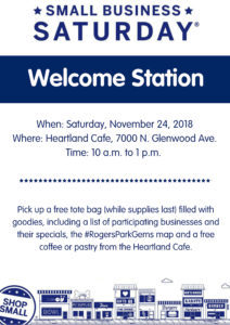 Small Business Saturday Welcome Station, rogers-park-business-alliance