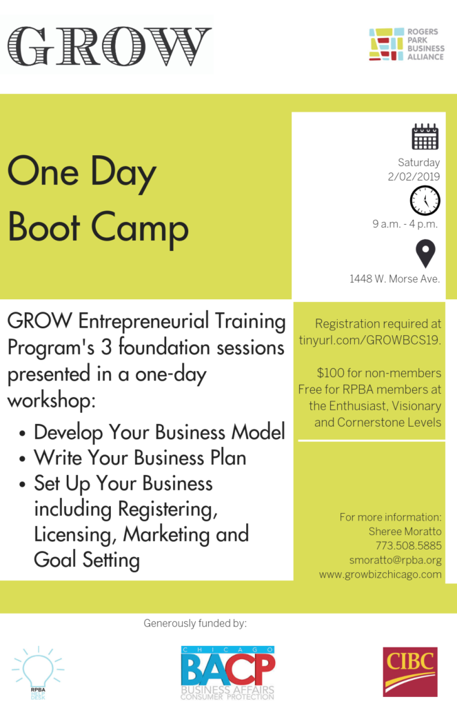 GROW Boot Camp, rogers-park-business-alliance