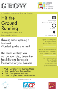 GROW 2019 Hit The Ground Running &#8211; Develop Your Business Model, rogers-park-business-alliance