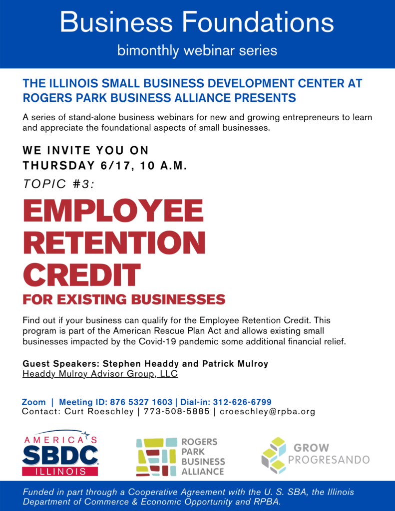 Business Foundations | Employee Retention Credit, rogers-park-business-alliance