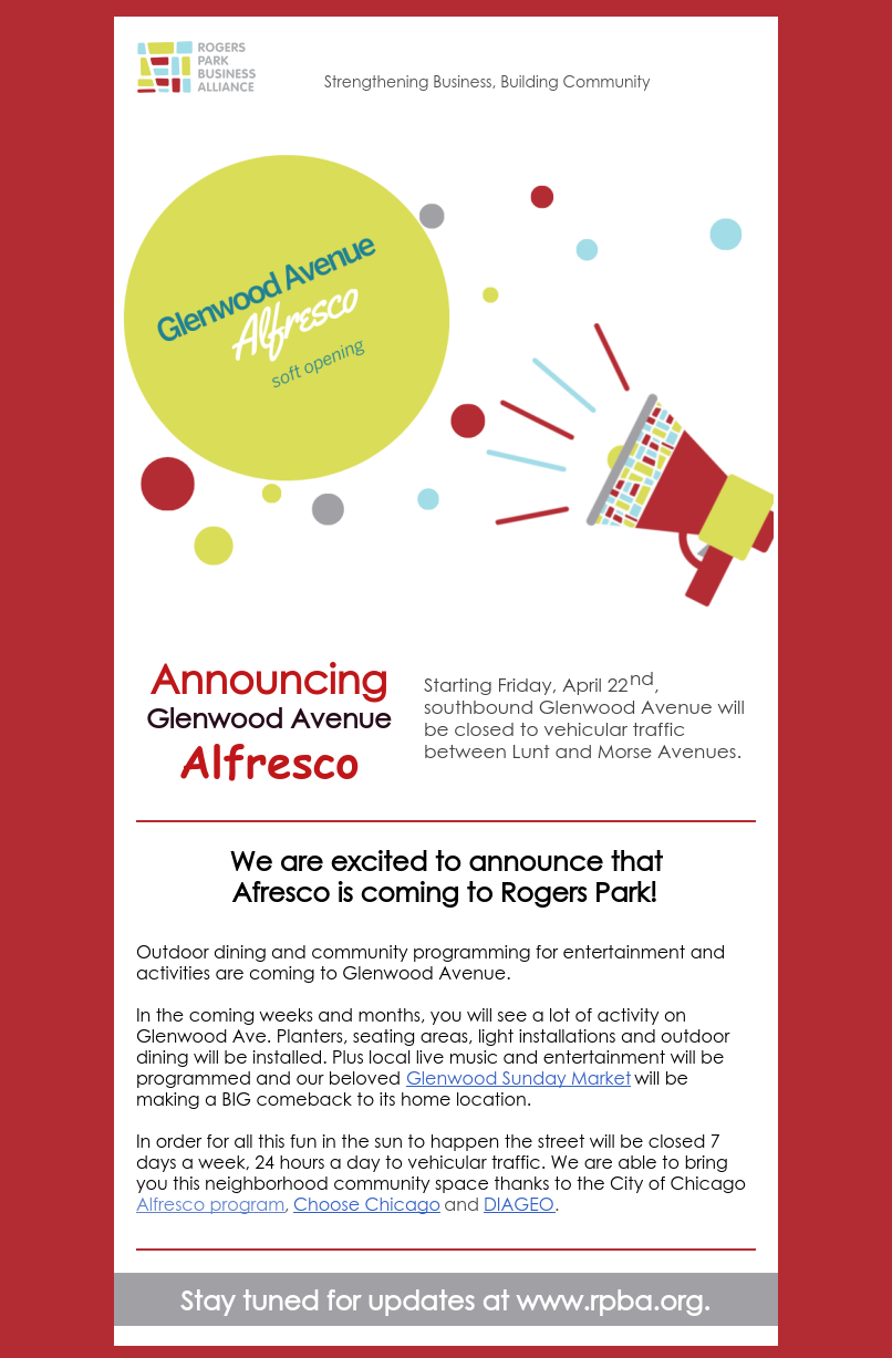 Glenwood Avenue Alfresco, rogers-park-business-alliance