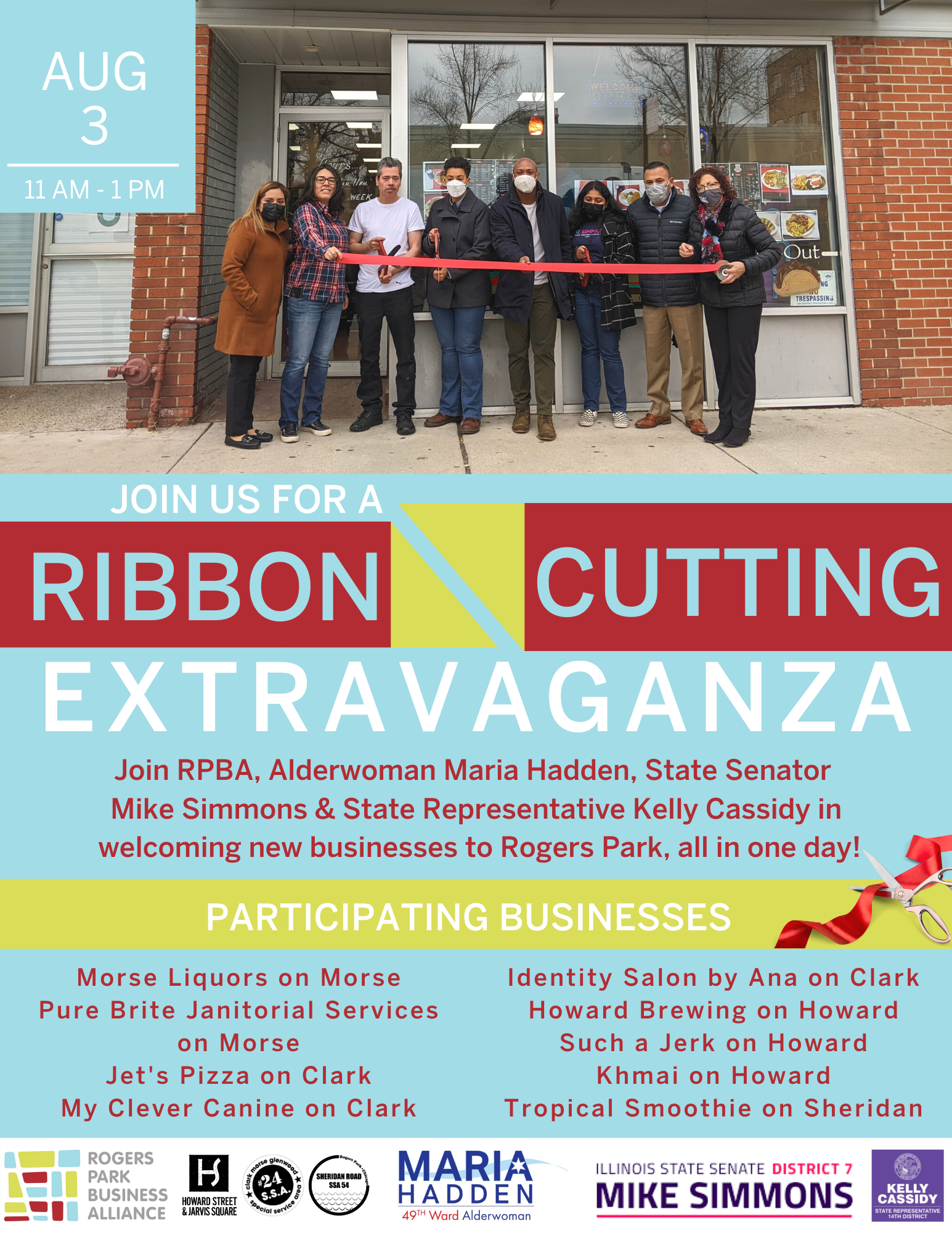 Ribbon Cutting Extravanza, rogers-park-business-alliance