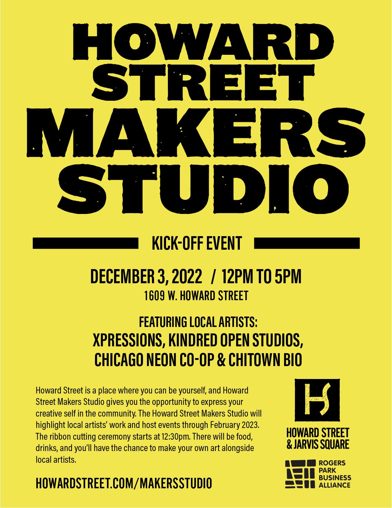 Howard Street Makers Studio &#8211; Open House, rogers-park-business-alliance
