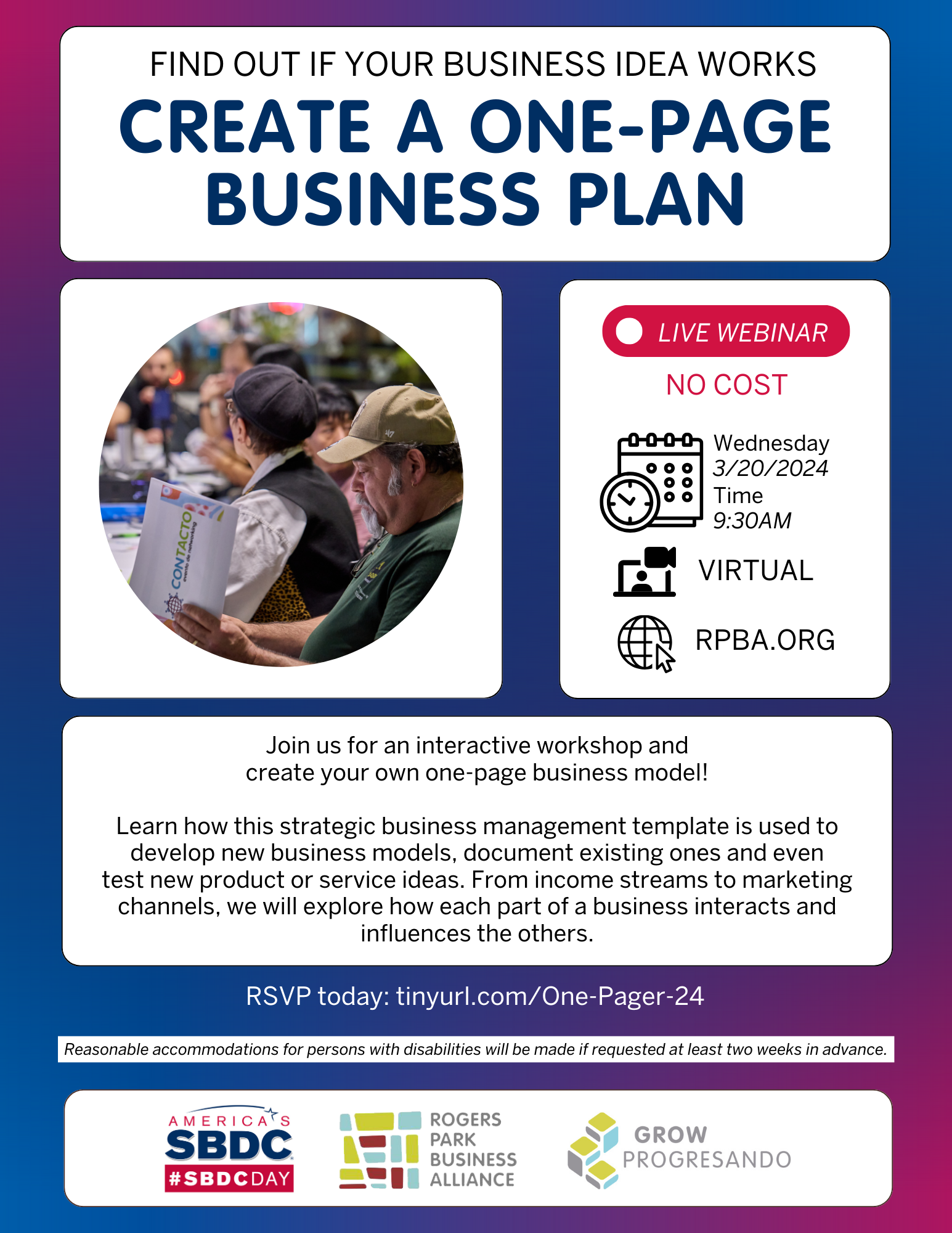 Create a One-Page Business Plan, rogers-park-business-alliance